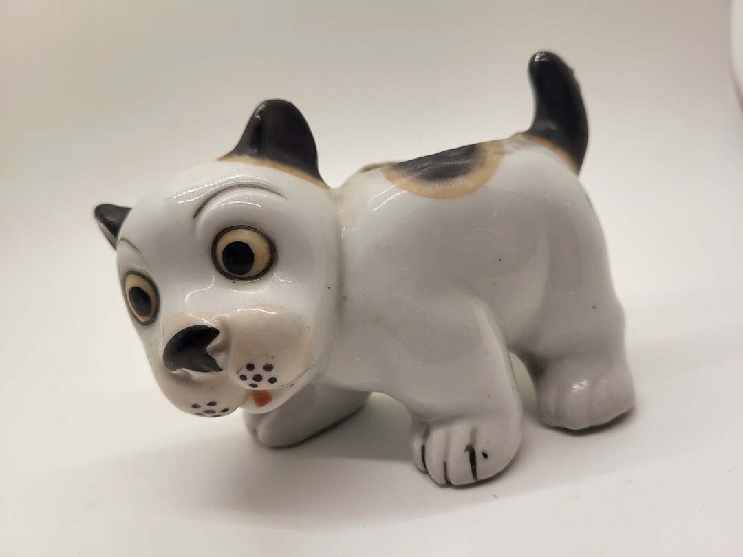 Vintage Japanese Ceramic Dog Figurine Etsy