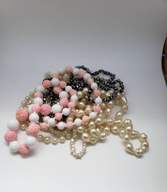Vintage Faux Pearl and Bead Necklaces - image 1