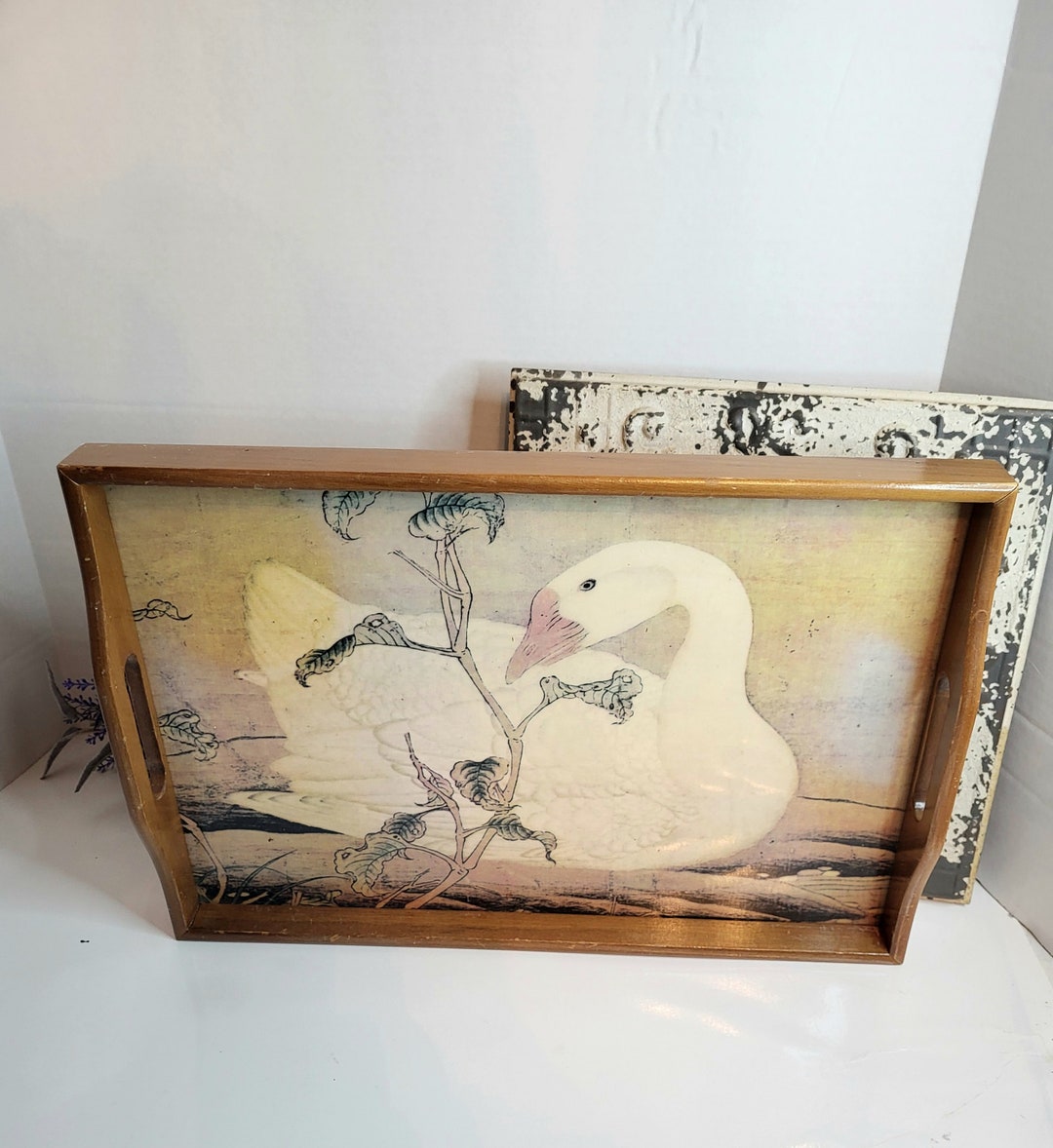 Vintage Wooden Goose Tray Etsy