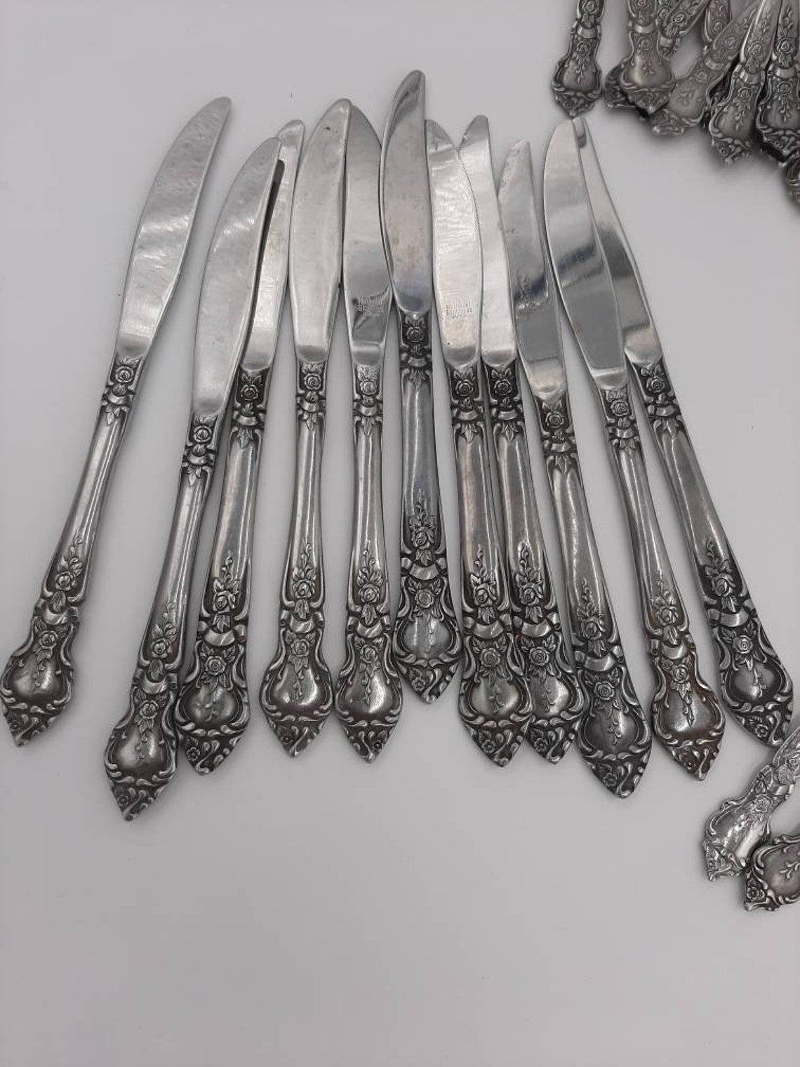 Stainless Steel Japan Rose Pattern Flatware Etsy