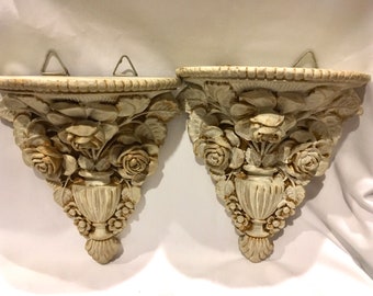 Fabulous Vintage Victorian Matching Floral Wall Sconces
