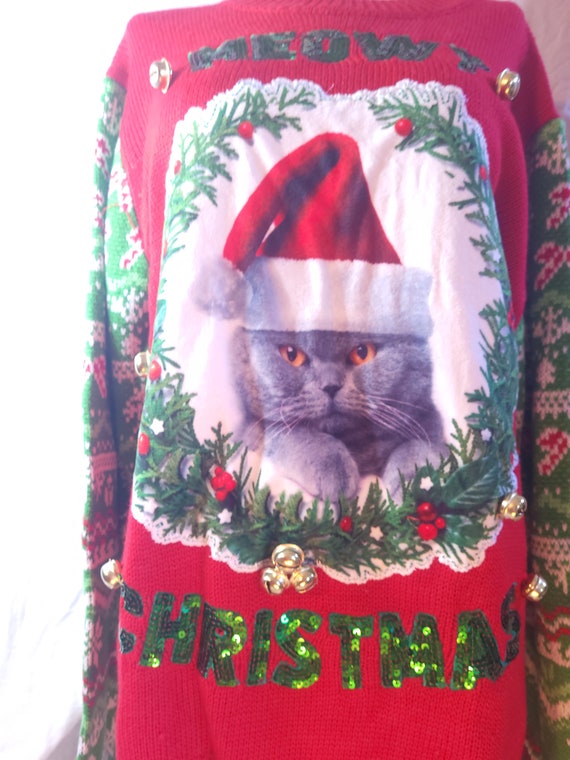 New Old Stock Cat Christmas Sweater