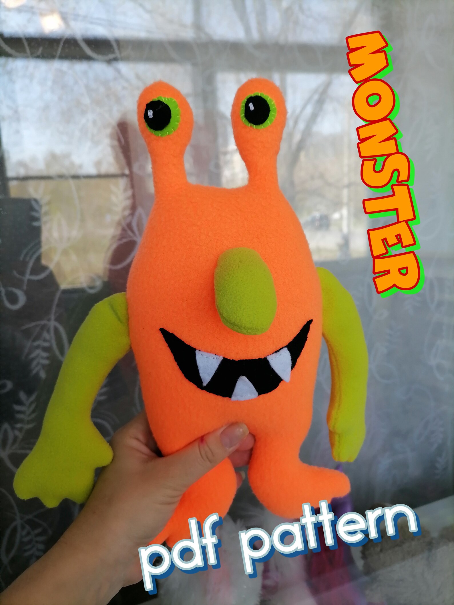 Pdf pattern monster . pattern toys. primitive toy. monster Etsy