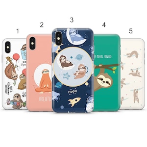 Custodia per telefono con gioco di parole ispiratore e divertente con bradipi carini per iPhone 15 Pro Max, 14 Plus, 13, 12, 11 e Samsung S24, S23, A54, Pixel 8 Pro, 7