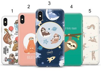Sloth Phone Case iPhone 16 Pro 15 14 Samsung S24 S23 | Funny Pun Gift | Inspirational Animal Art Cover Pixel 9 8 | Cute Desig