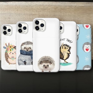 Custodia per telefono a forma di riccio, custodia per telefono a forma di animale carino per iPhone 15 Pro Max, 14 Plus, 13, 12, 11 e Samsung S24, S23, A54, Pixel 8 Pro, 7