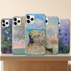 Claude Monet Water Lilies Phone Case | Impressionist Art iPhone 16 15 14 Samsung S25 Huawei Pixel | French Lily Venice Cliff Cover