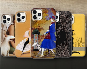 Art Deco Phone Case iPhone 16 Pro 15 14 Samsung S24 S23 | Vintage Flower Pattern Gift | 1920s Aesthetic Cover Pixel 9 8 | Unique