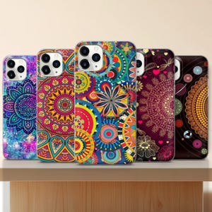 Mandala-Handyhülle | Boho Hippie iPhone 16 15 Samsung S25 | Bunte Sacred Geometry Hülle
