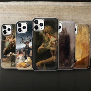 Custodia per telefono Francisco Goya / Saturno che divora suo figlio iPhone 16 15 14 Samsung S25 S24 / Custodia gotica Dark Art