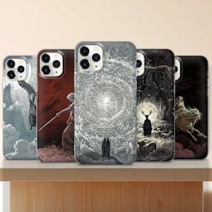 coque de portable Gustave Dore | Gothique Dark Academia iPhone 16 15 14 Samsung S25 | Couverture d'art victorienne Renaissance Doré