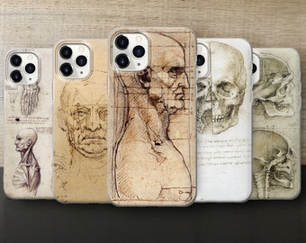 Da Vinci Art Phone Case iPhone 16 Pro 15 14 Samsung S24 | Anatomical Studies Gift | Museum Quality Classic Cover Pixel 9 8