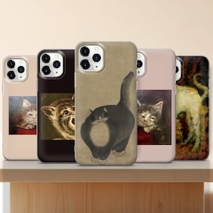 Medieval Ugly Cat Art Phone Case | Renaissance Cats iPhone 16 15 14 Samsung S25 | Funny Classic Painting Cover
