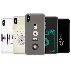 Custodia per telefono minimalista per amanti della musica per iPhone 15 Pro Max, 14 Plus, 13, 12, 11 e Samsung S24, S23, A54, Pixel 8 Pro, 7