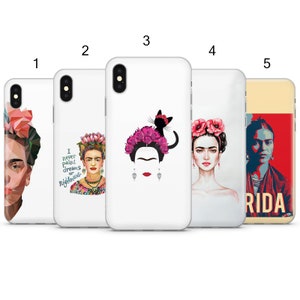 Custodia per telefono con ritrattista Frida Kahlo per iPhone 15 Pro Max, 14 Plus, 13, 12, 11 e Samsung S24, S23, A54, Pixel 8 Pro, 7