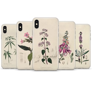 Vintage Botanical Print Phone Case: Floral Biology Design
