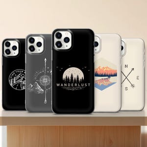Mountain Compass Phone Case: Wanderlust Adventure Cover