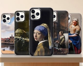 Vermeer Art Phone Case iPhone 16 Pro 15 14 Samsung S24 S23 | Girl Pearl Earring Gift | Classic Painting Cover Pixel 9 8 | Museum