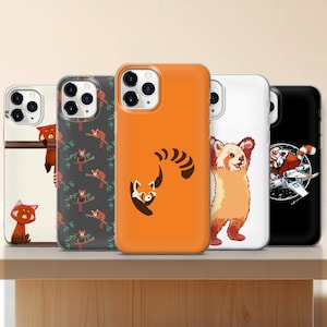 Etui pour portable panda roux | Animaux sauvages mignons pour iPhone 16 15 14 Samsung S25 | Couverture Animaux de la forêt