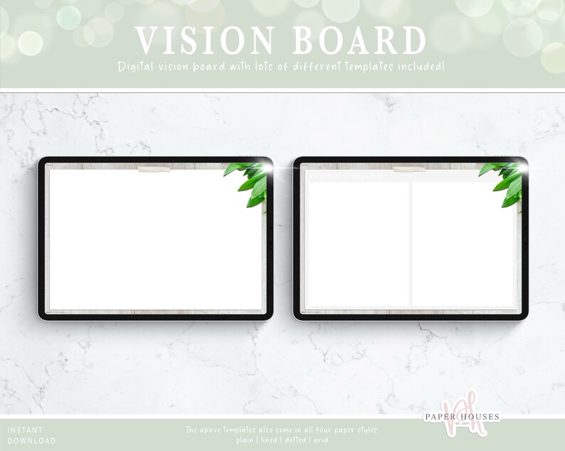 VISION BOARD | Digital Dream Board / Mood Board / Bulletin Board / Digital Planner / Goal Template / iPad Planner / GoodNotes / Notability image 3