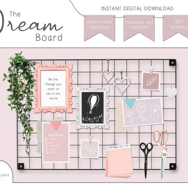 DREAM BOARD | Digital Vision Board / Mood Board / Goal Template / Digital Planner / iPad Planner / GoodNotes / Digital Stickers / Notability