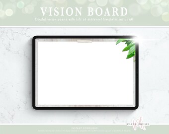 VISION BOARD | Digital Dream Board / Mood Board / Bulletin Board / Digital Planner / Goal Template / iPad Planner / GoodNotes / Notability