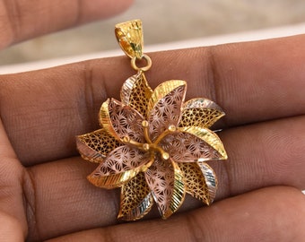 925 sterling silver flower pendant -Flower design pendant - Rose gold pendant - yellow gold pendant - beautiful pendant for love one