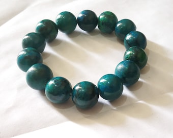 Genuine Turquoise Bracelet, Turquoise Beaded Bracelet 7.5 inch bracelet, Turquoise cab bracelet