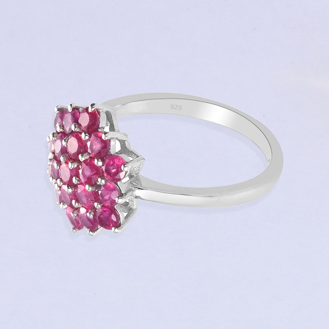 RubinRing Rubin Silber Ring Glas gefüllt Rubin Ring 925 Etsy