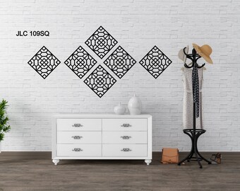 Laser cut wooden panel (1) - square, 15x15 inch abstract design - living room decor - modern parametric wall art - bedroom decor, wall art