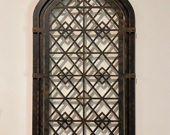Cathedral Style "faux wrought iron" wall panels, Church Window decor, Church Window panels, Wall Panel Displays,Winchester Gates