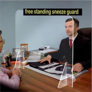 Premier Sneeze Guard. Made in USA! FREE SHIPPING! Retail Counter Mask Shield. Plastic Checkout Reception Desk Barrier Wall. Sneeze Barriar.