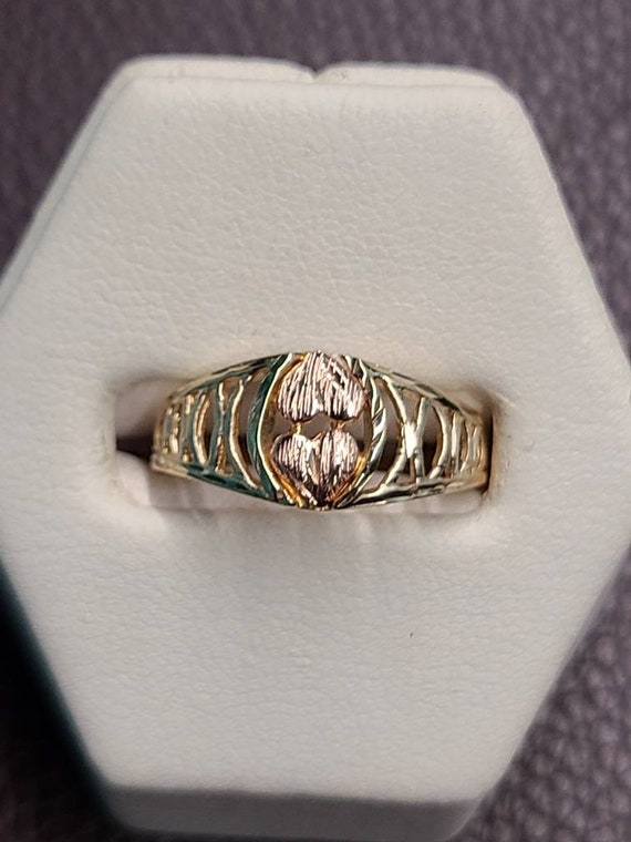 14K Two Tone Two Heart Ring