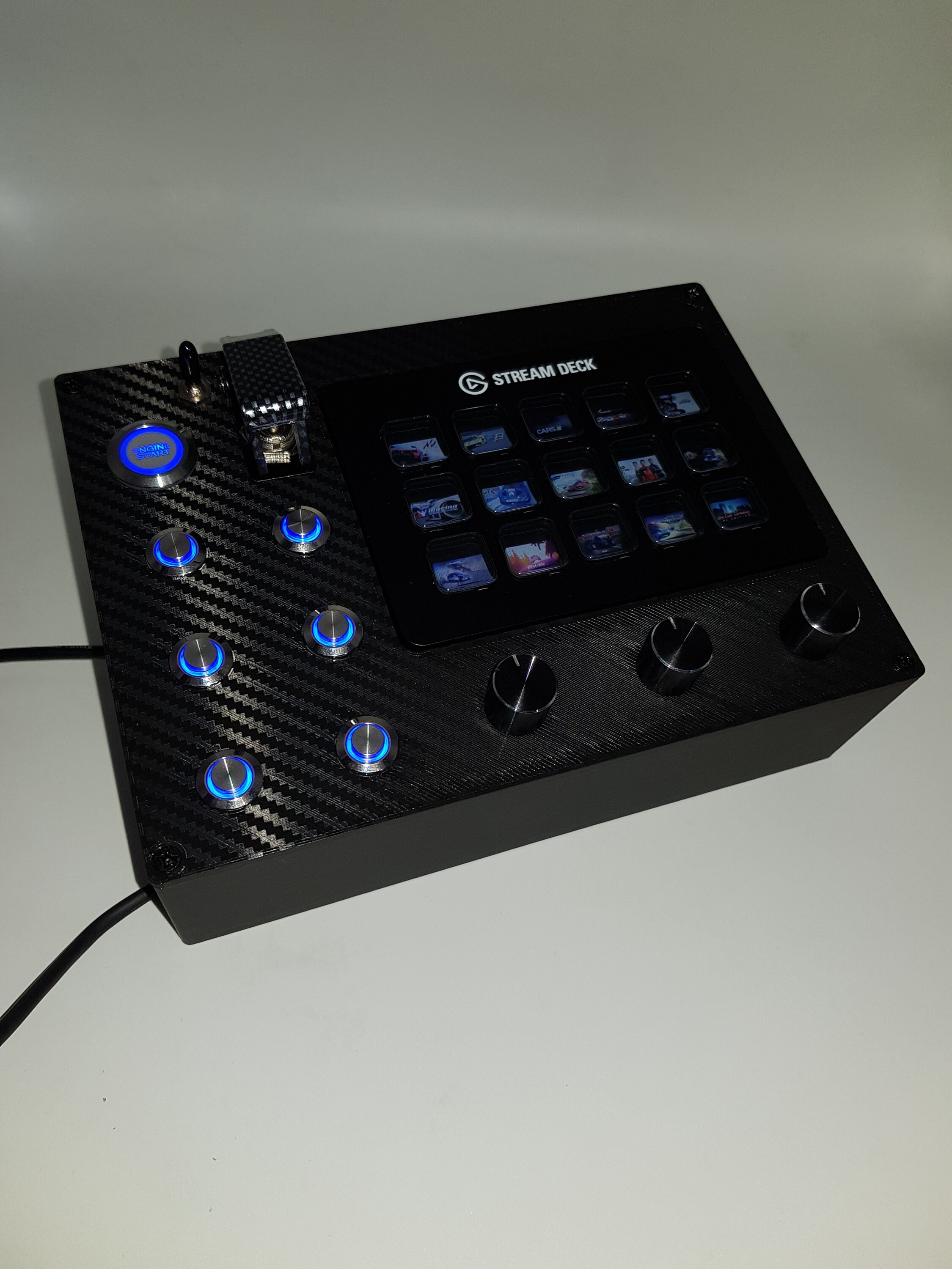 Pc Usb Stream Deck Button Box 17 Functions Back-lit Blue for Simracing ...