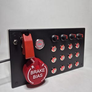 PC  USB button Box 24 functions back lit Red sim racing with five rotary encoders