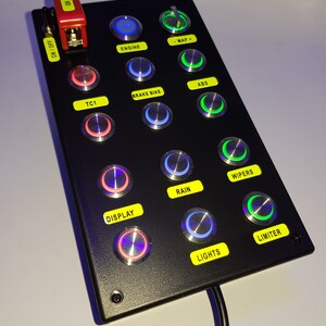 Ps5 Assetto Corsa Competizione Usb Button Box 16 Functions Back-lit RED ...