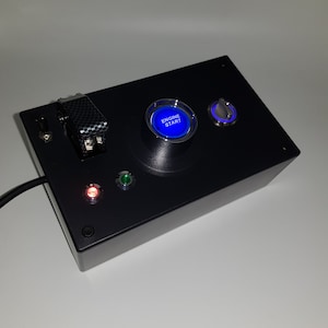 Boîte à boutons USB pour PC 4 fonctions boutons bleus rétro-éclairés avec bascule combinés avec 2 LED