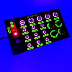PC USB 31 functions button box for Simracing  all backlit buttons + Neon Labels sheet