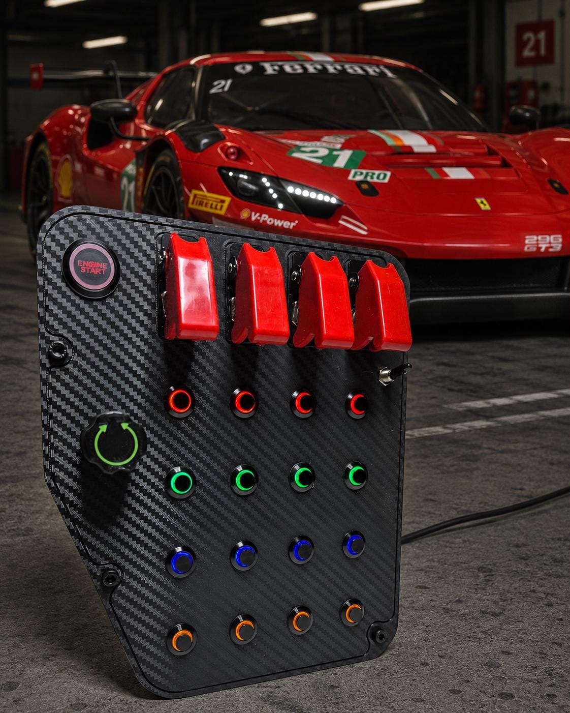 Pc Usb Button Box 3D Printed FERRARI 296 GT3 STYLE 24 Functions