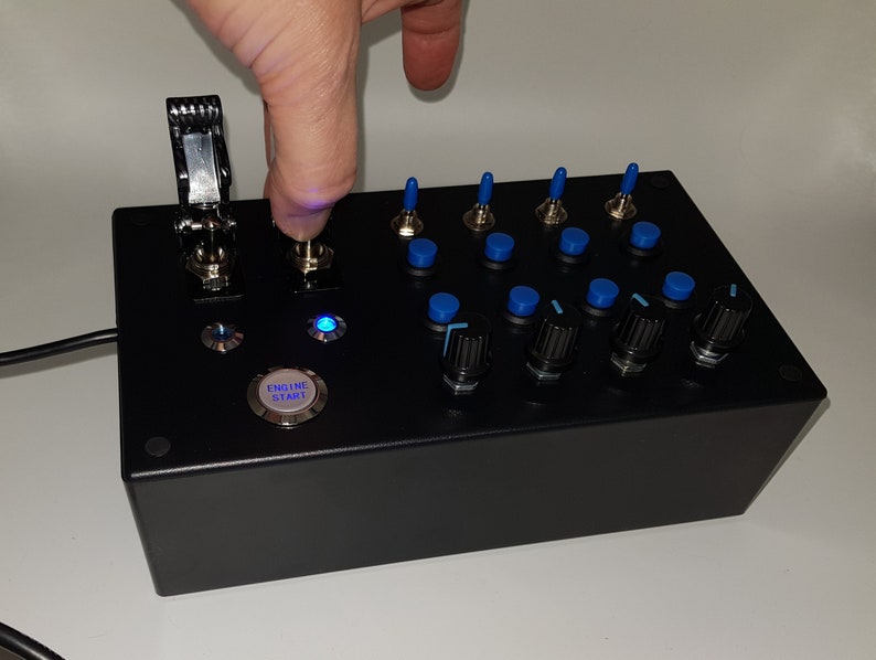 PC USB Button Box 31 Functions Blue With Led Indicators Sim Racing - Etsy