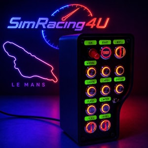 Ps5 Assetto Corsa Competizione usb button box 16 functions back-lit RED also compatible with project cars 2 and F1 2022/23
