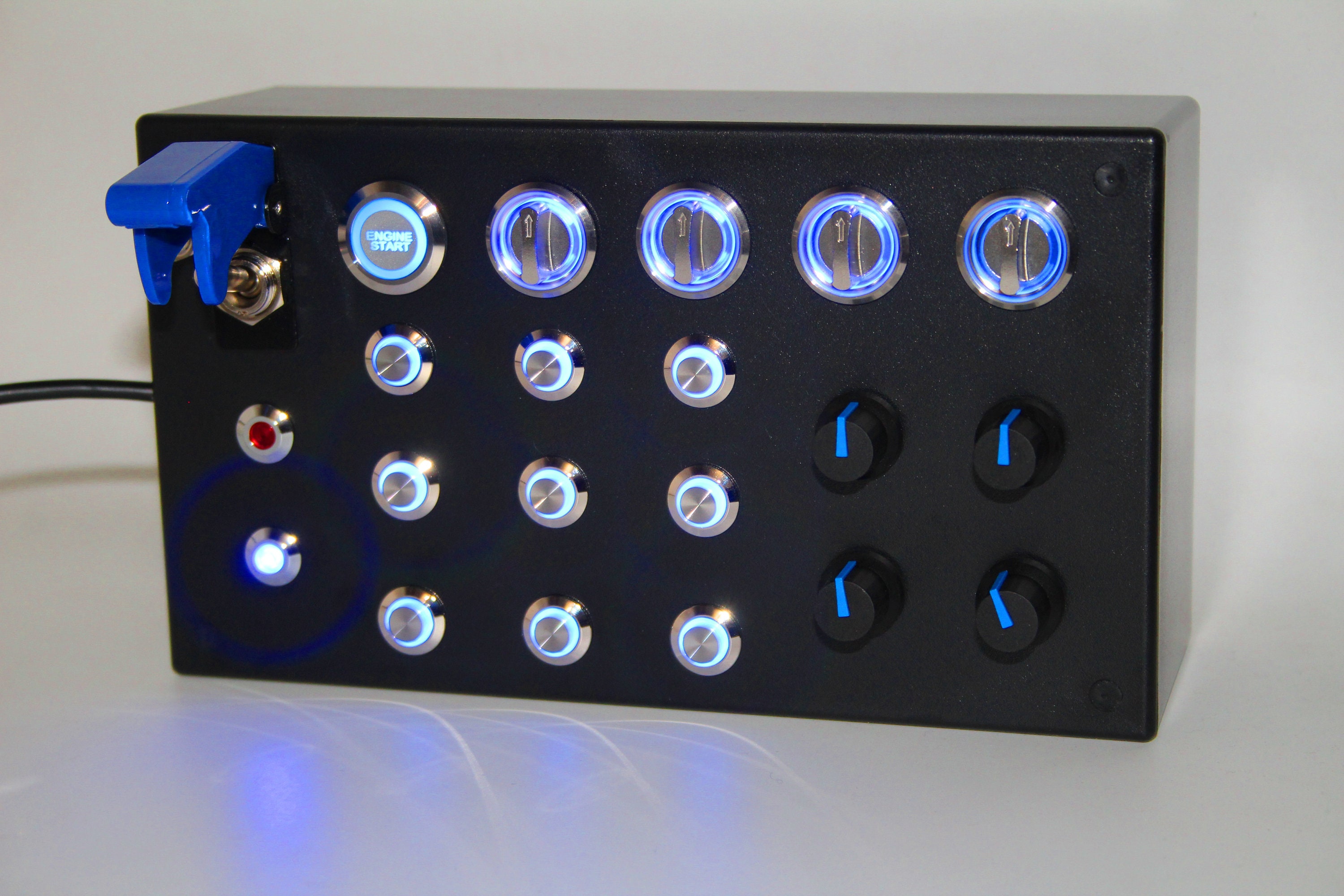 PC USB 31 Functions Button Box for Simracing All Backlit Blue Buttons ...