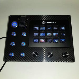 Pc usb stream deck button box 17 functions back-lit Blue for simracing with Neon stickers sheet