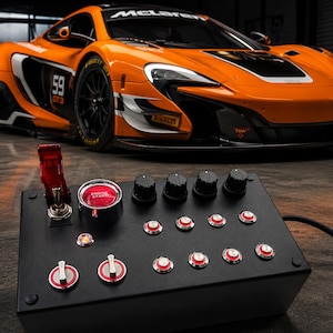 PC USB 26 function all metallic buttons back lit Red Button Box sim racing