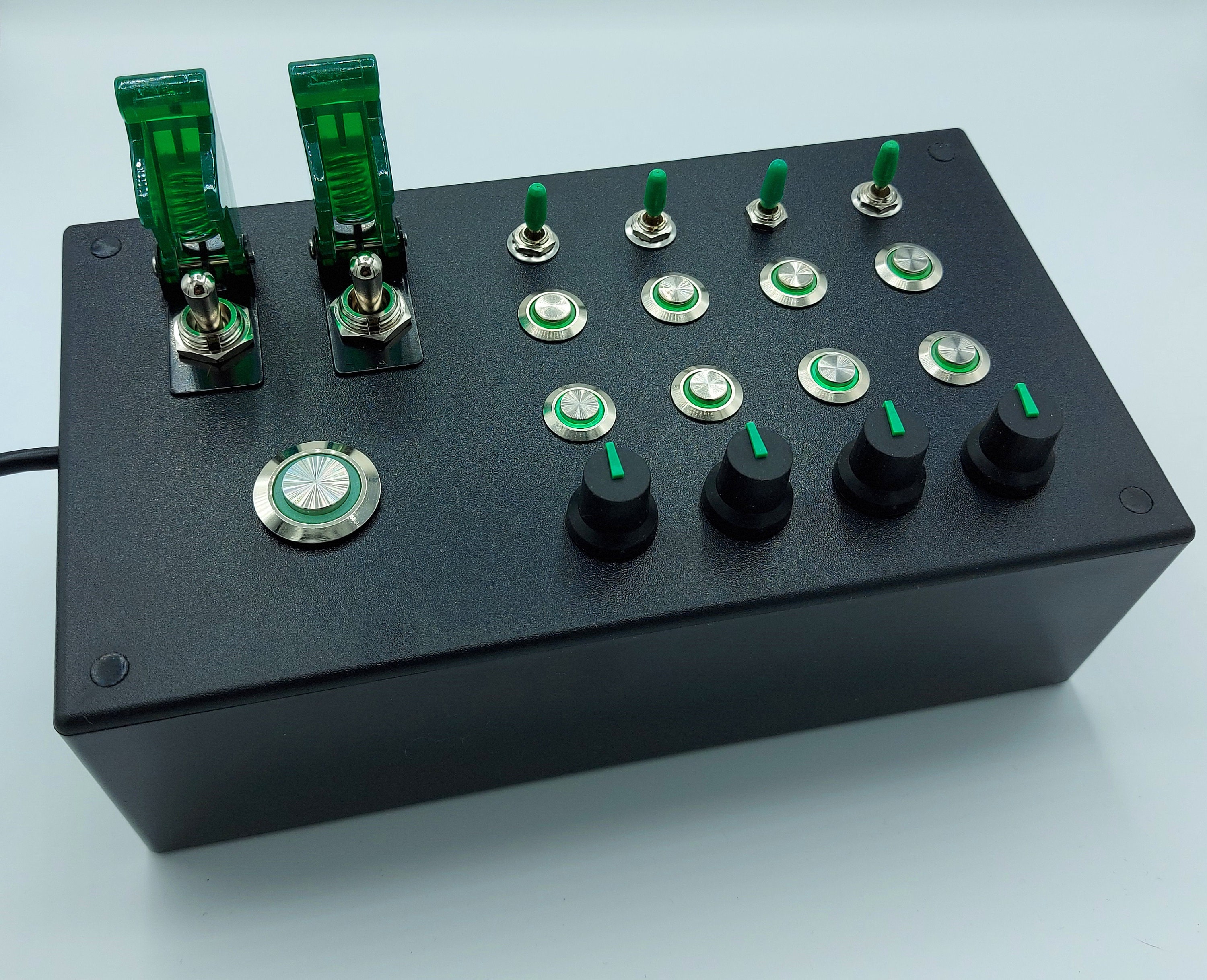 PC USB Button Box 31 Function Metallic Back Lit Green for | Etsy