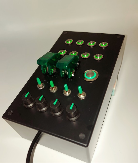 PC USB Button Box 27 Function Metallic Back Lit Green for - Etsy