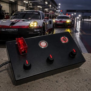 PC USB-knappbox 13 funktioner bakgrundsbelyst röd för simulatorracing