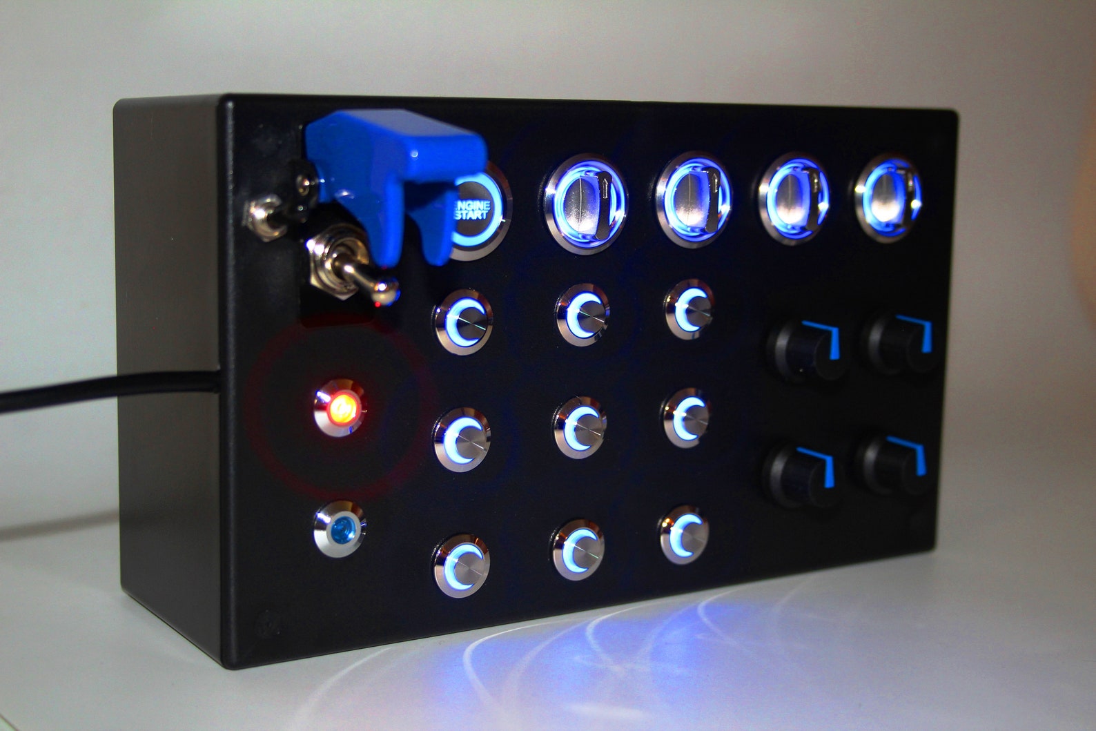 PC USB 31 Functions Button Box for Simracing All Backlit Blue Buttons ...