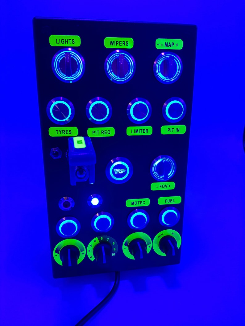 PC USB 30 Functions Button Box With Neon Labels Sheet for Simracing - Etsy