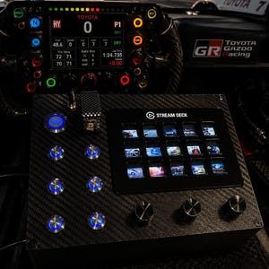 Pc usb stream deck button box 17 functions back-lit Blue for simracing with Neon stickers sheet